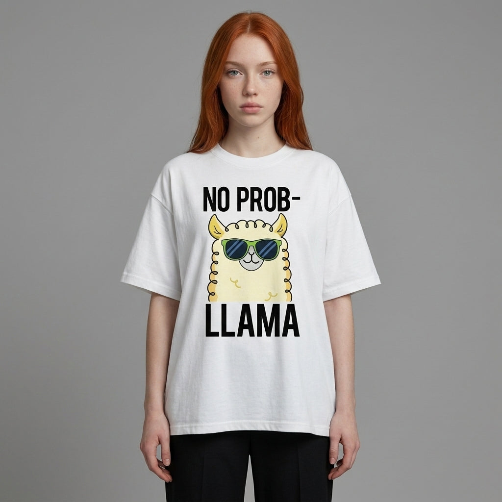 No Prob-llama Oversize Tişört