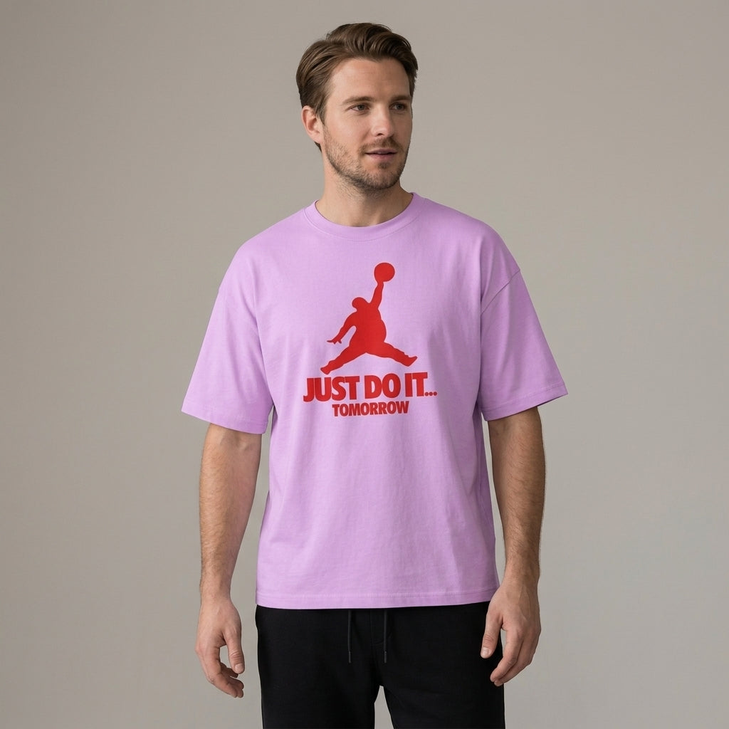 Just Do It Tomorrow Oversize Tişört
