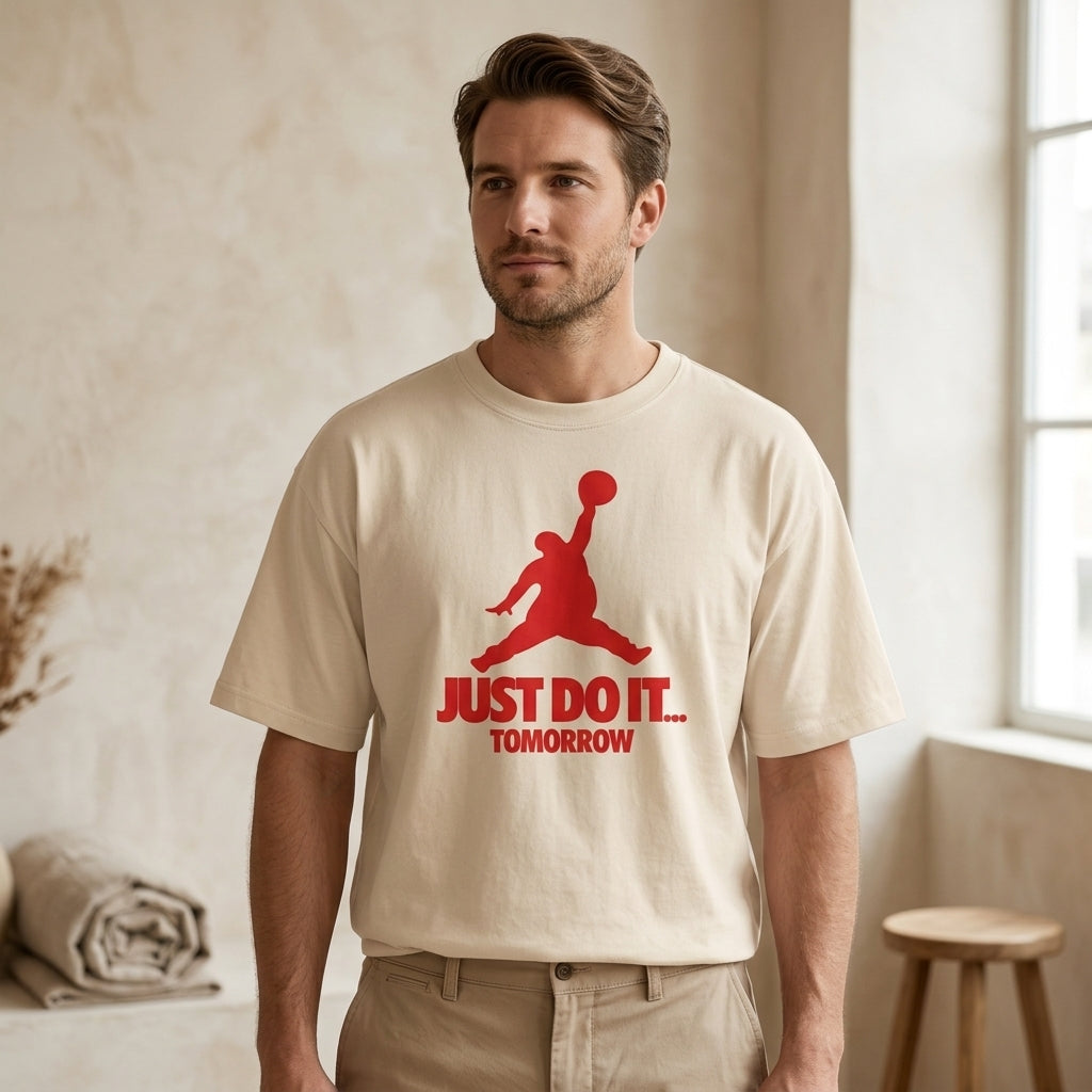 Just Do It Tomorrow Oversize Tişört